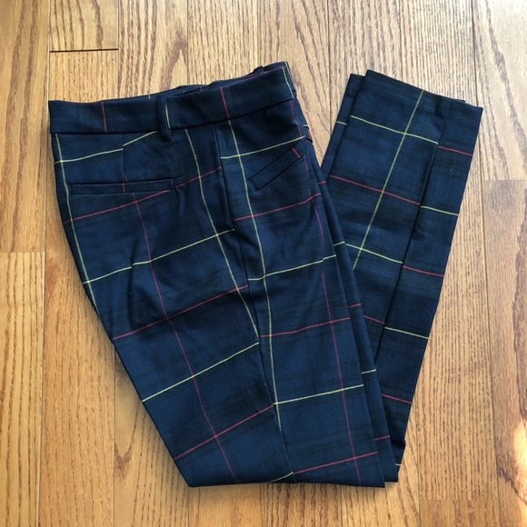 Gap Curvy Signature Skinny Ankle Plaid Navy Blue Pants Women’s Size 6 - Picture 9 of 9